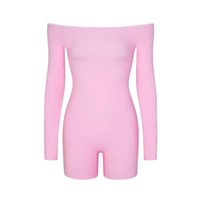 FITS EVERYBODY PICOT OFF THE SHOULDER ONESIE