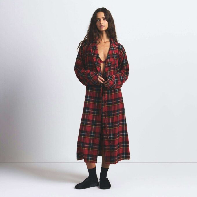 FLANNEL SLEEP LONG ROBE