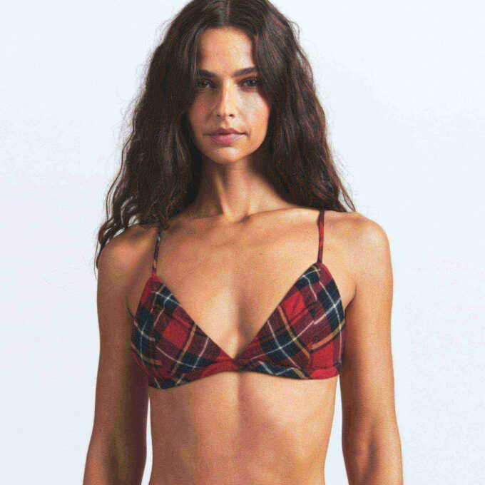 FLANNEL SLEEP TRIANGLE BRALETTE FLANNEL SLEEP TRIANGLE BRALETTE