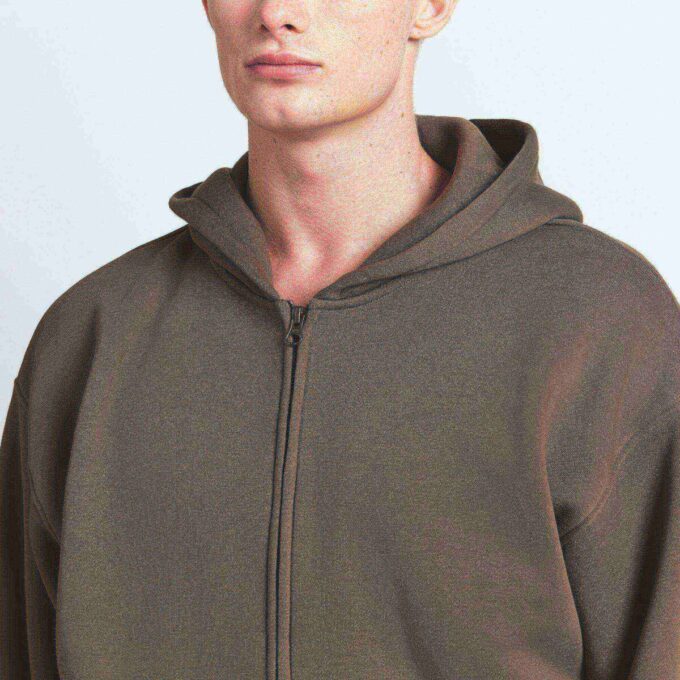 FLEECE LOUNGE MENS RELAXED ZIP UP HOODIE