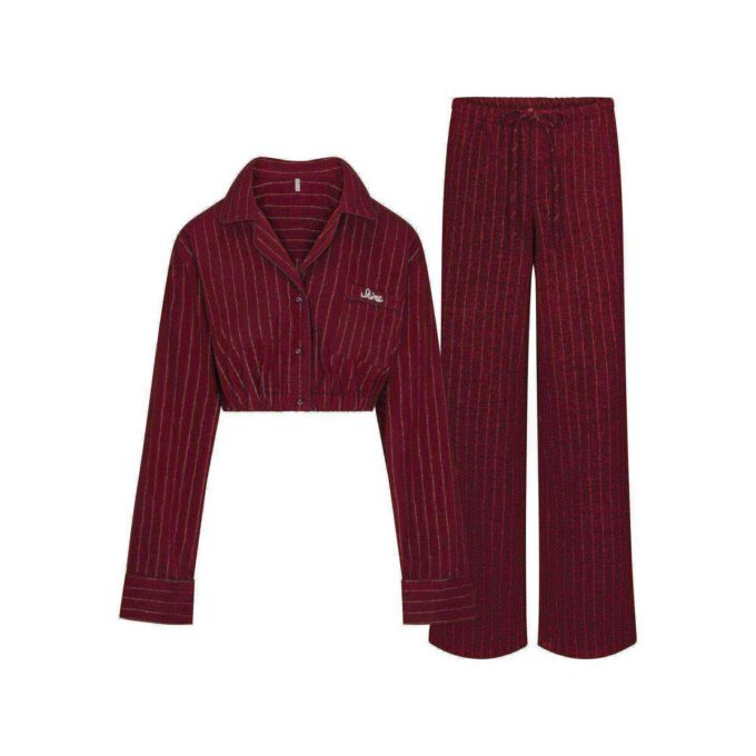 HEAVY FLANNEL CROPPED SLEEP SET