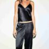 HEAVYWEIGHT SATIN WIDE LEG PANT