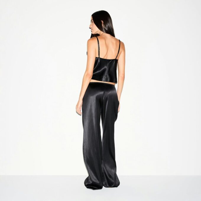 HEAVYWEIGHT SATIN WIDE LEG PANT