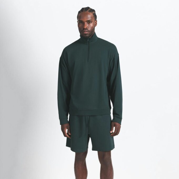 JERSEY LOUNGE MENS RELAXED QUARTER ZIP PULLOVER