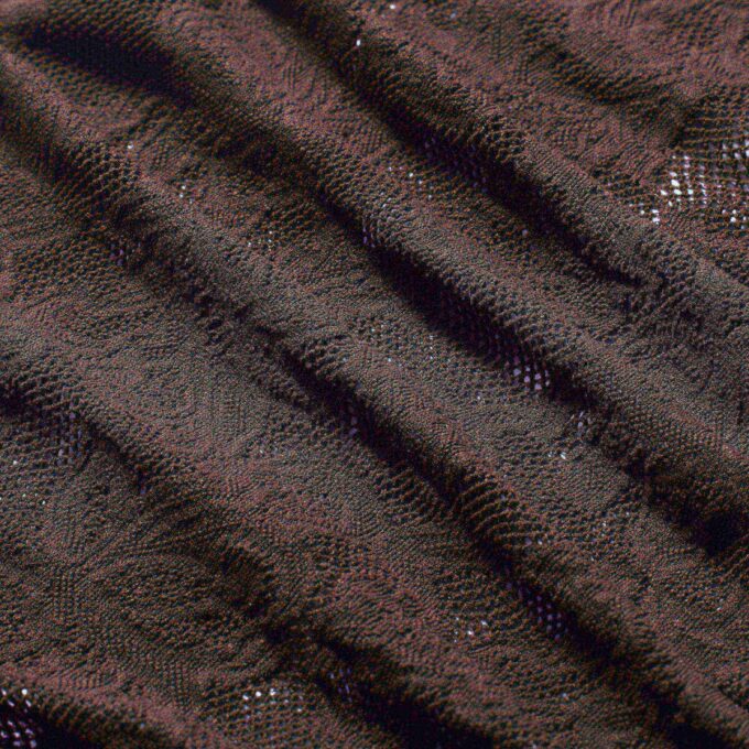 KNIT LACE MOCK NECK LONG DRESS