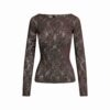 KNIT LACE BOATNECK TOP
