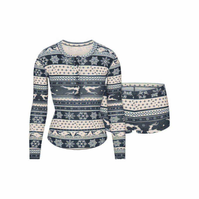 LOGO PLUSH POINTELLE HENLEY SET