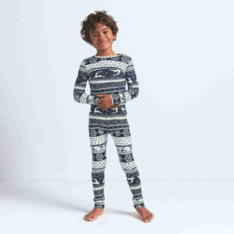 LOGO PLUSH POINTELLE KIDS LONG SLEEVE SET LOGO PLUSH POINTELLE KIDS LONG SLEEVE SET