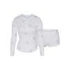 LOGO PLUSH POINTELLE RHINESTONE HENLEY SET