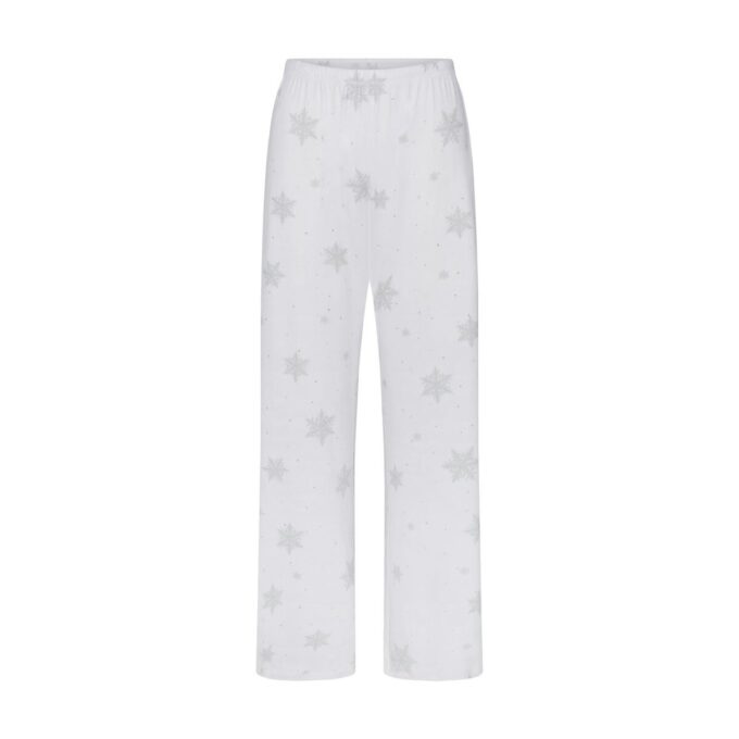 LOGO PLUSH POINTELLE RHINESTONE STRAIGHT LEG PANT