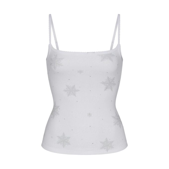 LOGO PLUSH POINTELLE RHINESTONE TANK