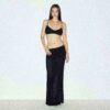 SHEER KNIT FOLDOVER LONG SKIRT