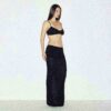 SHEER KNIT FOLDOVER LONG SKIRT