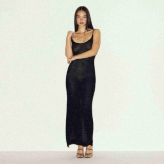 SHEER KNIT LONG CAMI DRESS