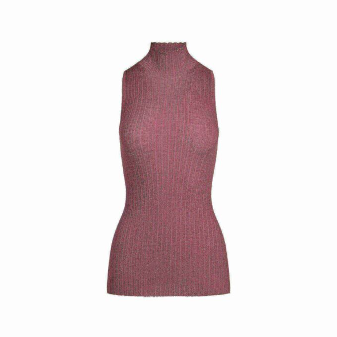 SHEER KNIT MOCK NECK TUNIC