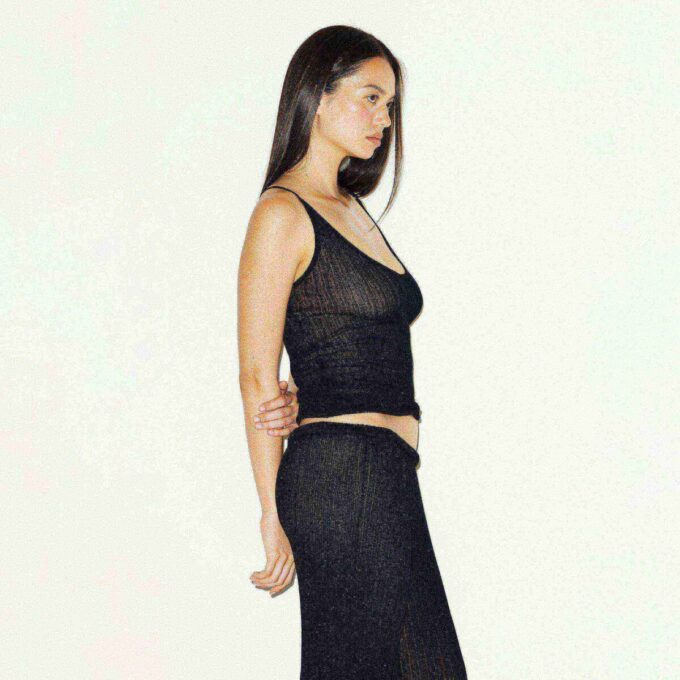 SHEER KNIT PLUNGE TANK SHEER KNIT PLUNGE TANK