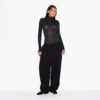 SHEER MODAL LONG SLEEVE TURTLENECK BODYSUIT
