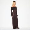 SHEER MODAL OFF THE SHOULDER LONG DRESS