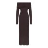 SHEER MODAL OFF THE SHOULDER LONG DRESS