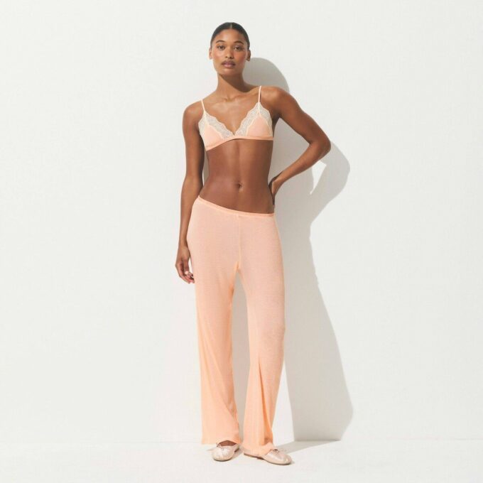 SHEER RIB LACE TRIANGLE BRALETTE