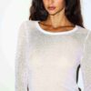 SHEER RIB LONG SLEEVE CREW NECK TOP SHEER RIB LONG SLEEVE CREW NECK TOP