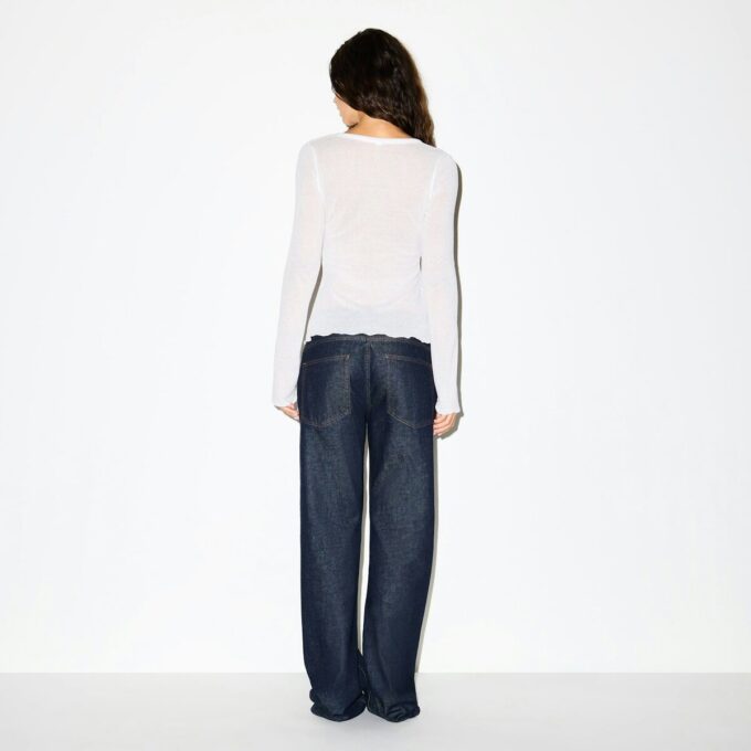 SHEER RIB LONG SLEEVE CREW NECK TOP SHEER RIB LONG SLEEVE CREW NECK TOP