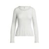 SHEER RIB LONG SLEEVE CREW NECK TOP