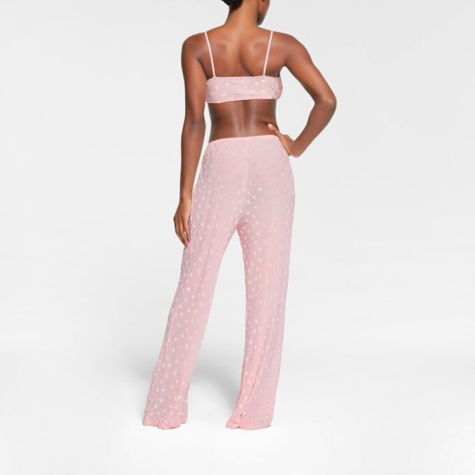 SHEER VELVET TIE FRONT BRALETTE