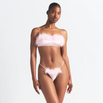 SILK FEATHER TRIM BANDEAU