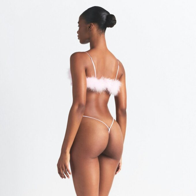 SILK FEATHER TRIM BANDEAU