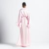 SILK FEATHER TRIM LONG ROBE