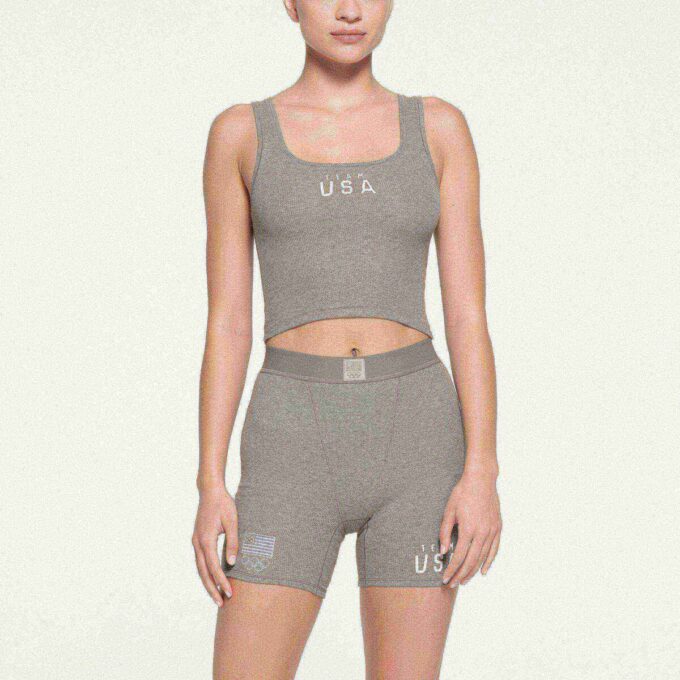 SKIMS FOR TEAM USA COTTON RIB OLYMPIC TANK