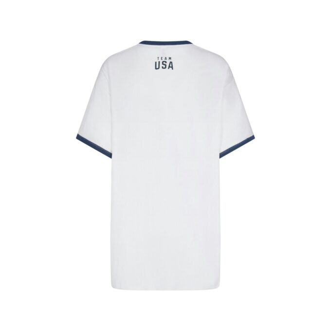 SKIMS FOR TEAM USA COTTON RIB PARALYMPIC T-SHIRT MINI DRESS