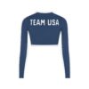 SKIMS FOR TEAM USA SIGNATURE SWIM PARALYMPIC LONG SLEEVE CROPPED T-SHIRT SKIMS FOR TEAM USA SIGNATURE SWIM PARALYMPIC LONG SLEEVE CROPPED T-SHIRT