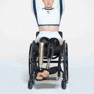 SKIMS FOR TEAM USA SIGNATURE SWIM PARALYMPIC MID WAIST SHORT