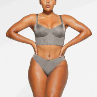 SKIMS LOGO SHINE DEMI CORSET BRA