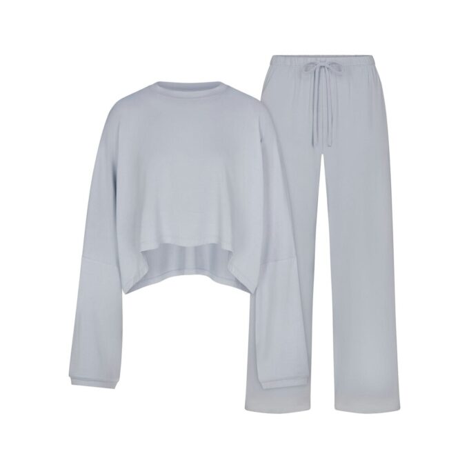 SKIMS SLEEP CROPPED LONG SLEEVE AND PANT SET