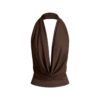 SMOOTH LAYERS DEEP PLUNGE HALTER TOP