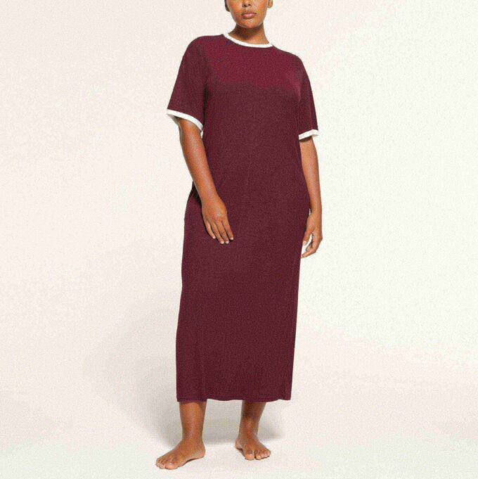 SOFT LOUNGE RINGER T-SHIRT LONG DRESS