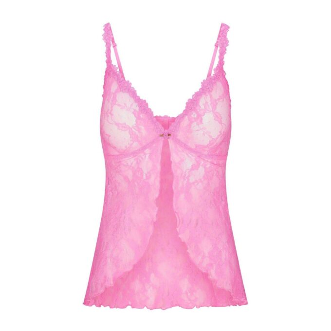 STRETCH LACE BABYDOLL TOP