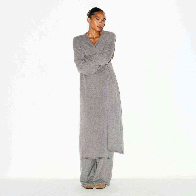 TEXTURED KNIT LONG CARDIGAN