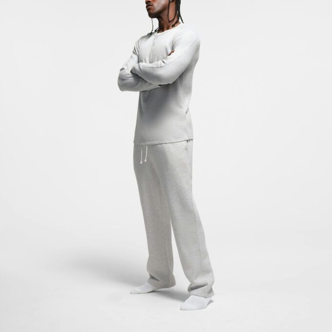 WAFFLE MENS SLIM LONG SLEEVE HENLEY