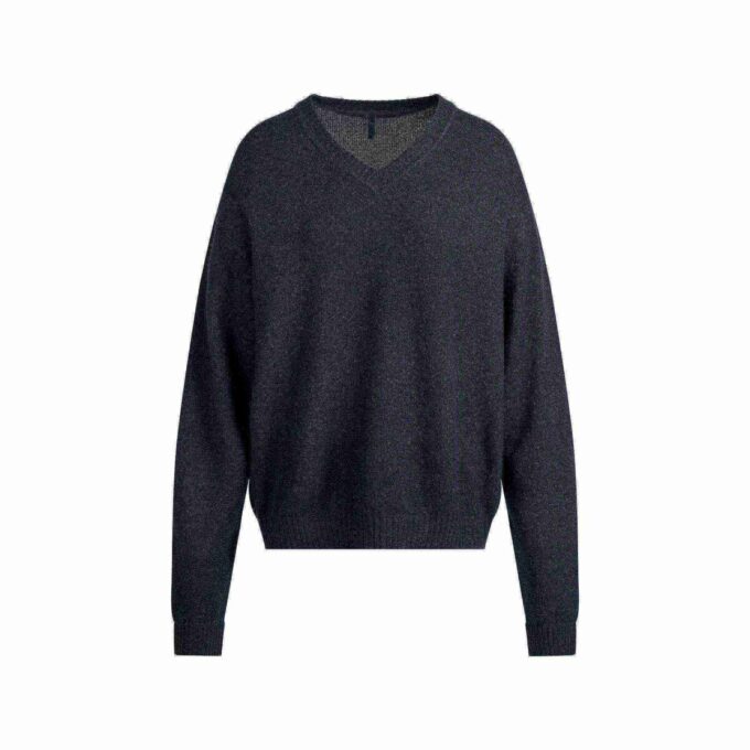 WOOL CASHMERE OVERSIZED V NECK SWEATER