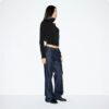 WOOL CASHMERE ZIP UP MOCK NECK SWEATER