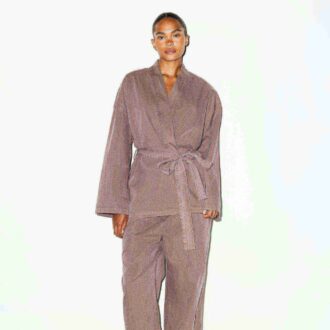 WOVEN LOUNGE OVERSIZED WRAP TOP