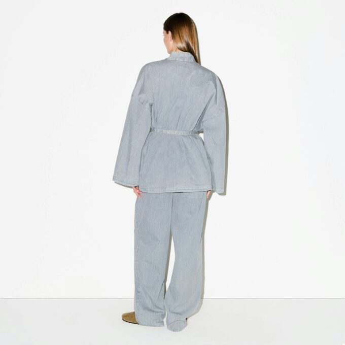 WOVEN LOUNGE OVERSIZED WRAP TOP