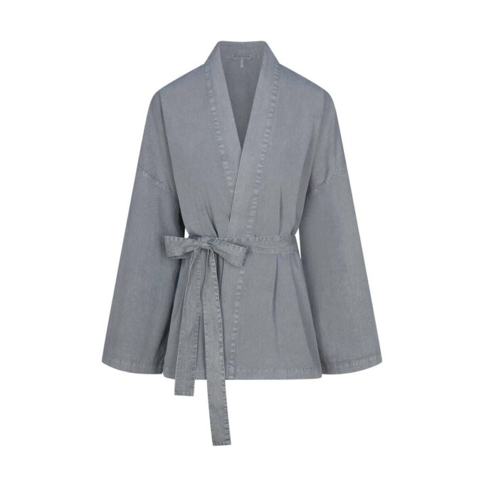 WOVEN LOUNGE OVERSIZED WRAP TOP