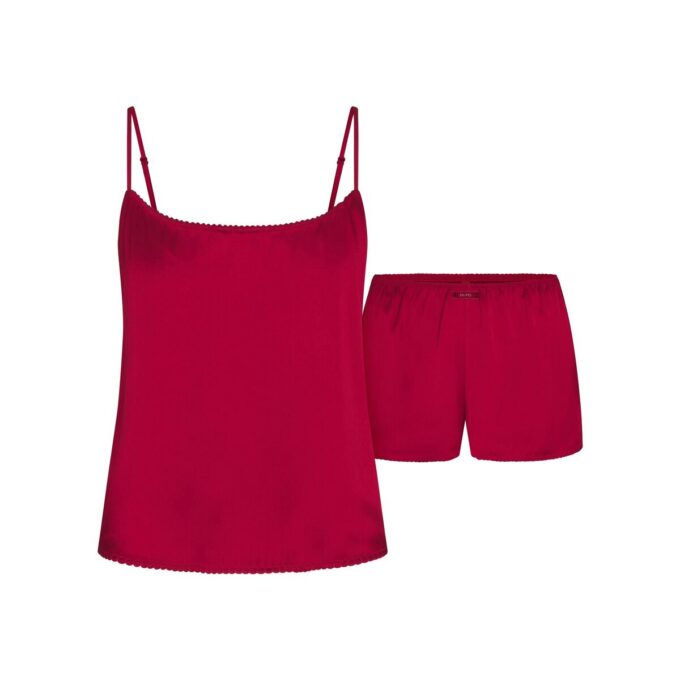 WOVEN SHINE CAMI AND SHORT SLEEP SET